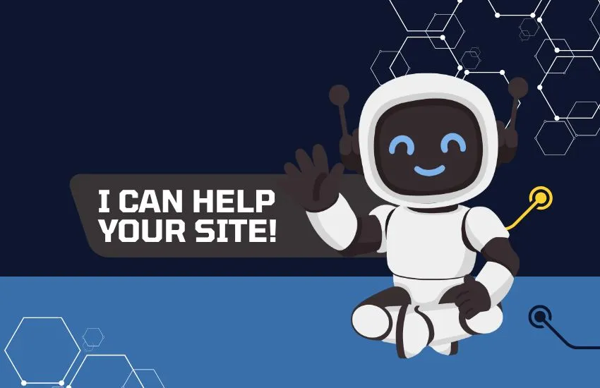 Βλέπουμε ένα ai bot να λέει I can help your site!